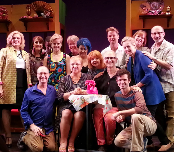 Chef Lidia Bastianich poses onstage with the cast and creative team of Marry Harry, NYC 2013