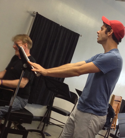 Robb Sapp rehearses "Lidia" with musical director Chris McGovern, NYC 2013